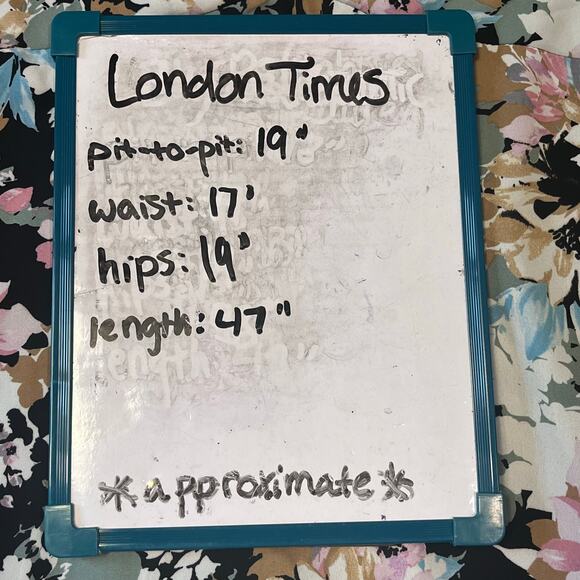 London Times 12 Floral Empire Waist Midi Dress Boho Cottagecore Garden Party - Picture 11 of 11